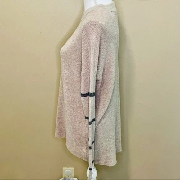 American Eagle Beige Striped Oversized Sweater XS - Picture 2 of 7